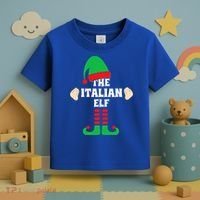 Italian Elf Hand Gesture Christmas Matching Pajamas  Toddler T-Shirt thumb 3