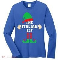 Italian Elf Hand Gesture Christmas Matching Pajamas  Women's Long Sleeve Shirt thumb 0