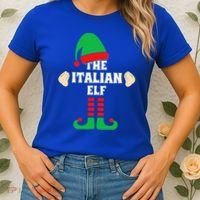 Italian Elf Hand Gesture Christmas Matching Pajamas  Women's T-Shirt thumb 2