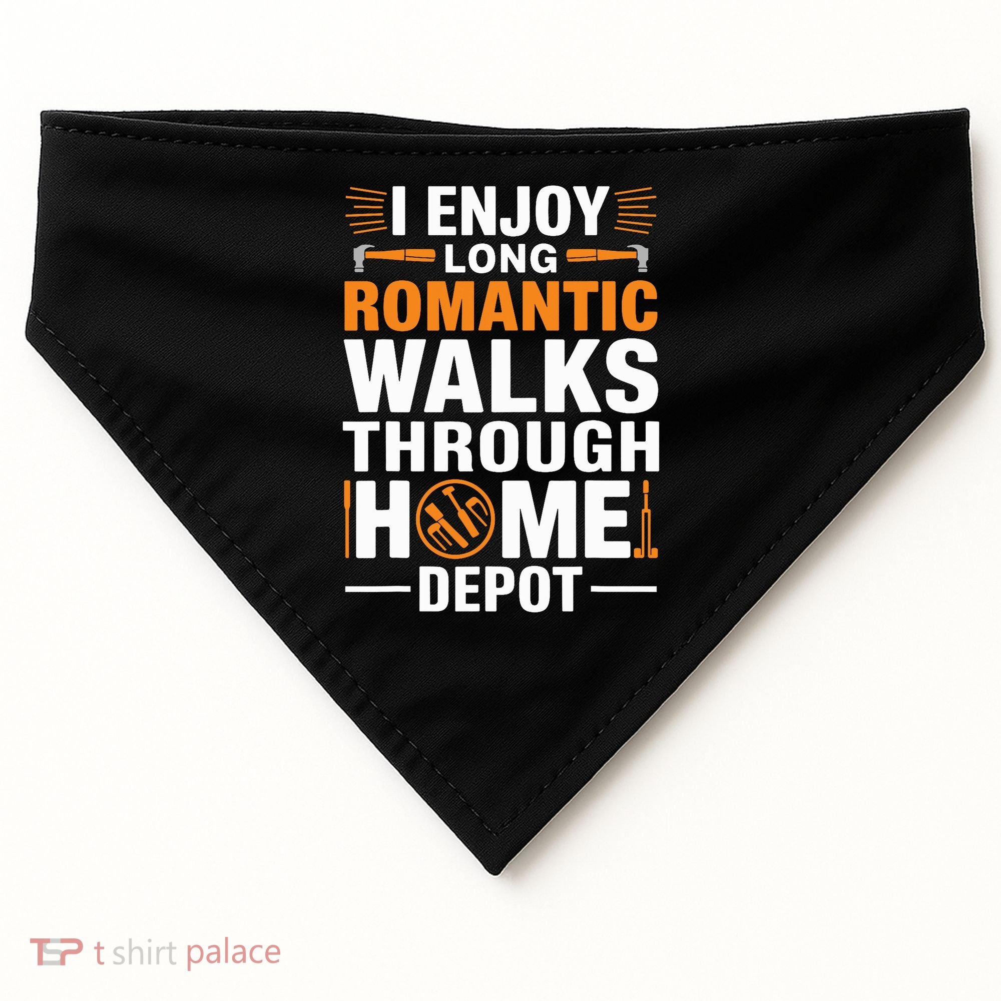 I Enjoy Long Romantic Walks Through Home Depot Funny USA-Made Doggie Bandana