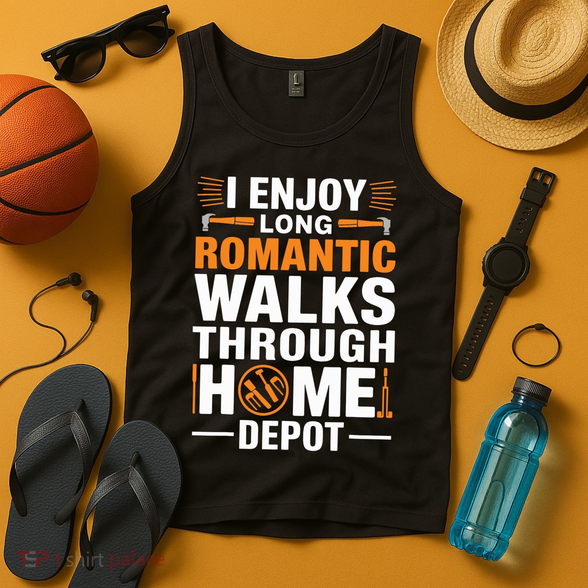 I Enjoy Long Romantic Walks Through Home Depot Funny Tank Top