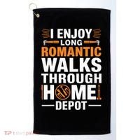 I Enjoy Long Romantic Walks Through Home Depot Funny Golf Towel thumb 0