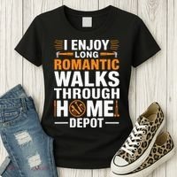 I Enjoy Long Romantic Walks Through Home Depot Funny Women's T-Shirt thumb 3