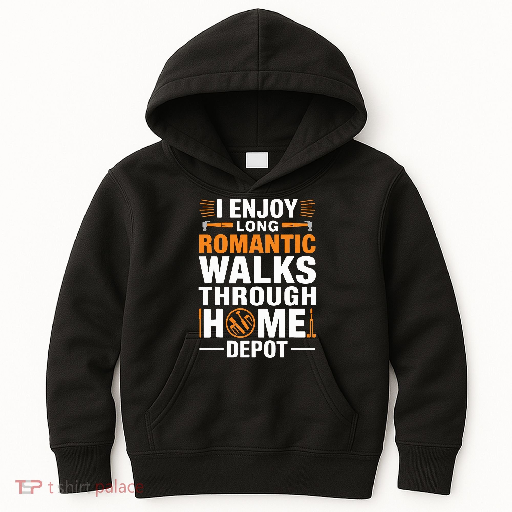 I Enjoy Long Romantic Walks Through Home Depot Funny Kids Hoodie