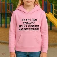 I Enjoy Long Romantic Walks Through Harbor Freight Kids Hoodie thumb 3