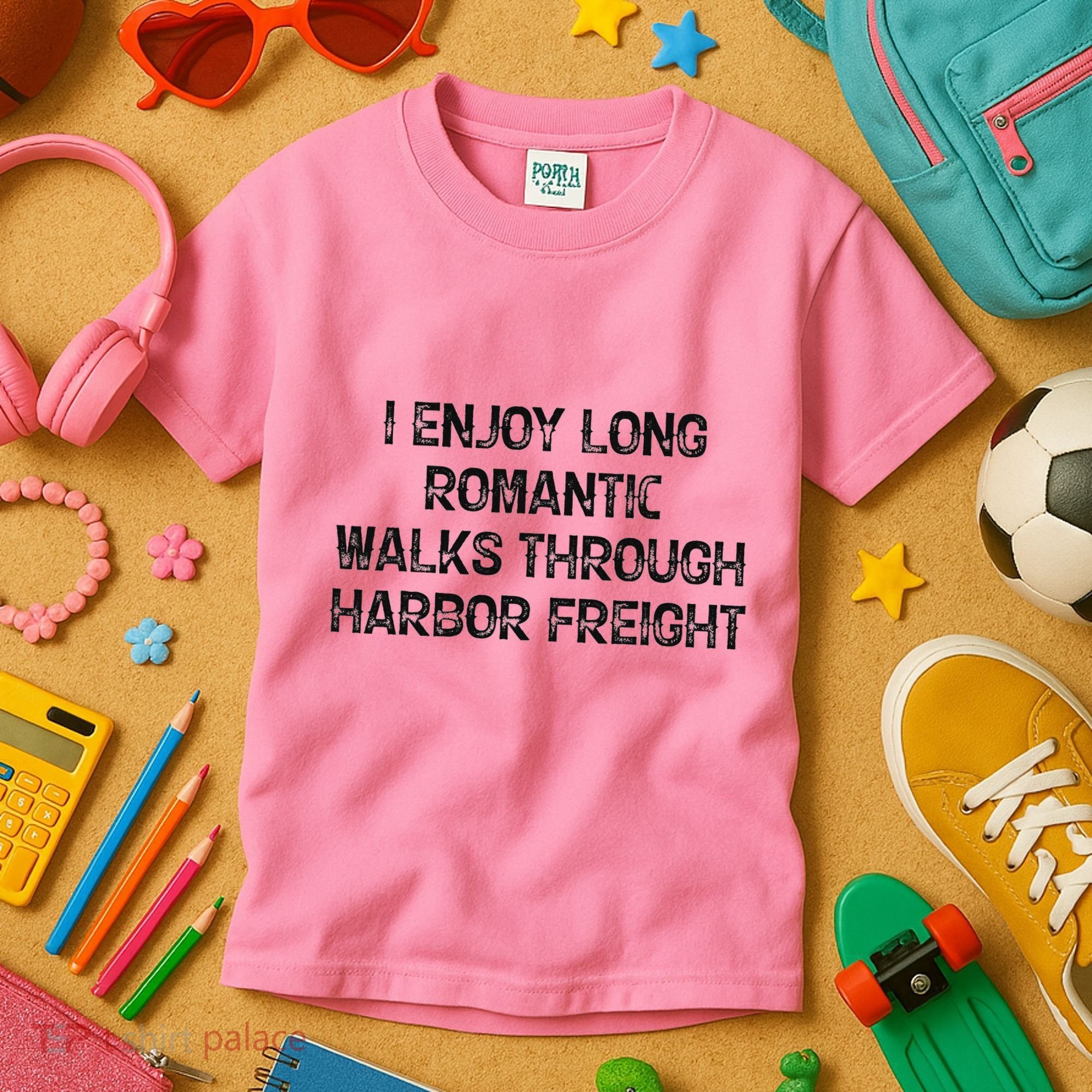 I Enjoy Long Romantic Walks Through Harbor Freight Kids T-Shirt