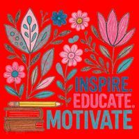Inspire Educate Motivate Education Back To School  Santa Hat thumb 1