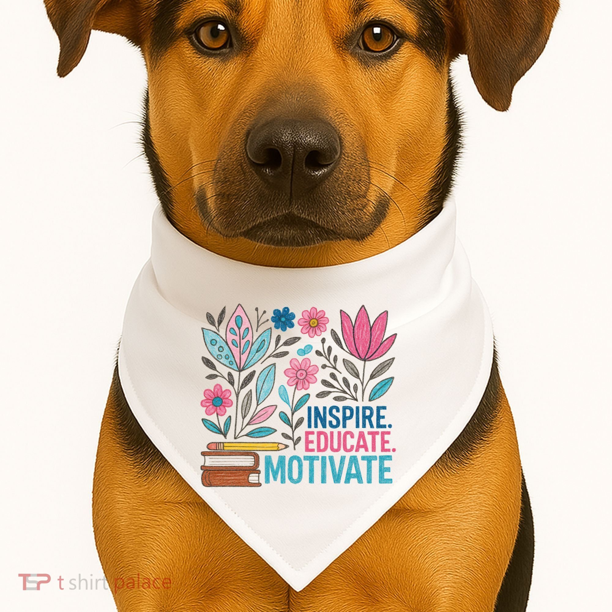 Inspire Educate Motivate Education Back To School  USA-Made Doggie Bandana