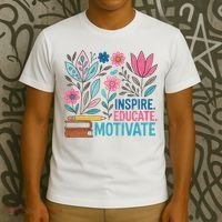 Inspire Educate Motivate Education Back To School  T-Shirt thumb 3