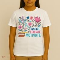 Inspire Educate Motivate Education Back To School  T-Shirt thumb 4