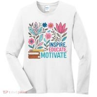 Inspire Educate Motivate Education Back To School  Women's Long Sleeve Shirt thumb 0