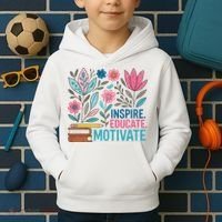 Inspire Educate Motivate Education Back To School  Kids Hoodie thumb 2