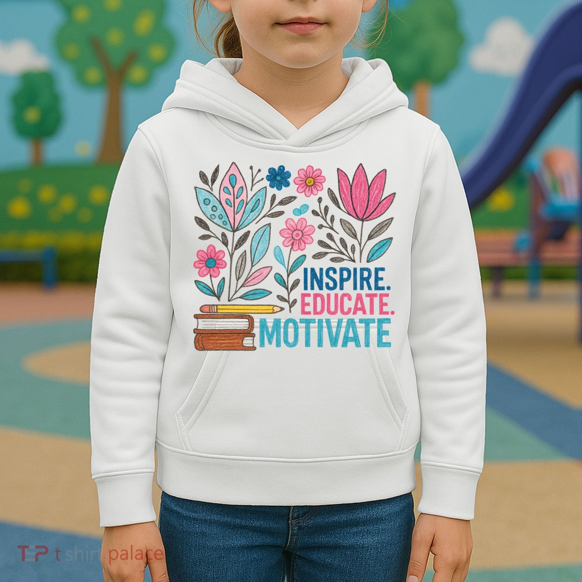 Inspire Educate Motivate Education Back To School  Kids Hoodie