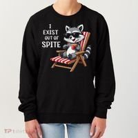 I Exist Out Of Spite Raccoon Sunglasses Women's Sweatshirt thumb 0