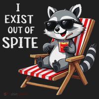 I Exist Out Of Spite Raccoon Sunglasses Beanie thumb 2