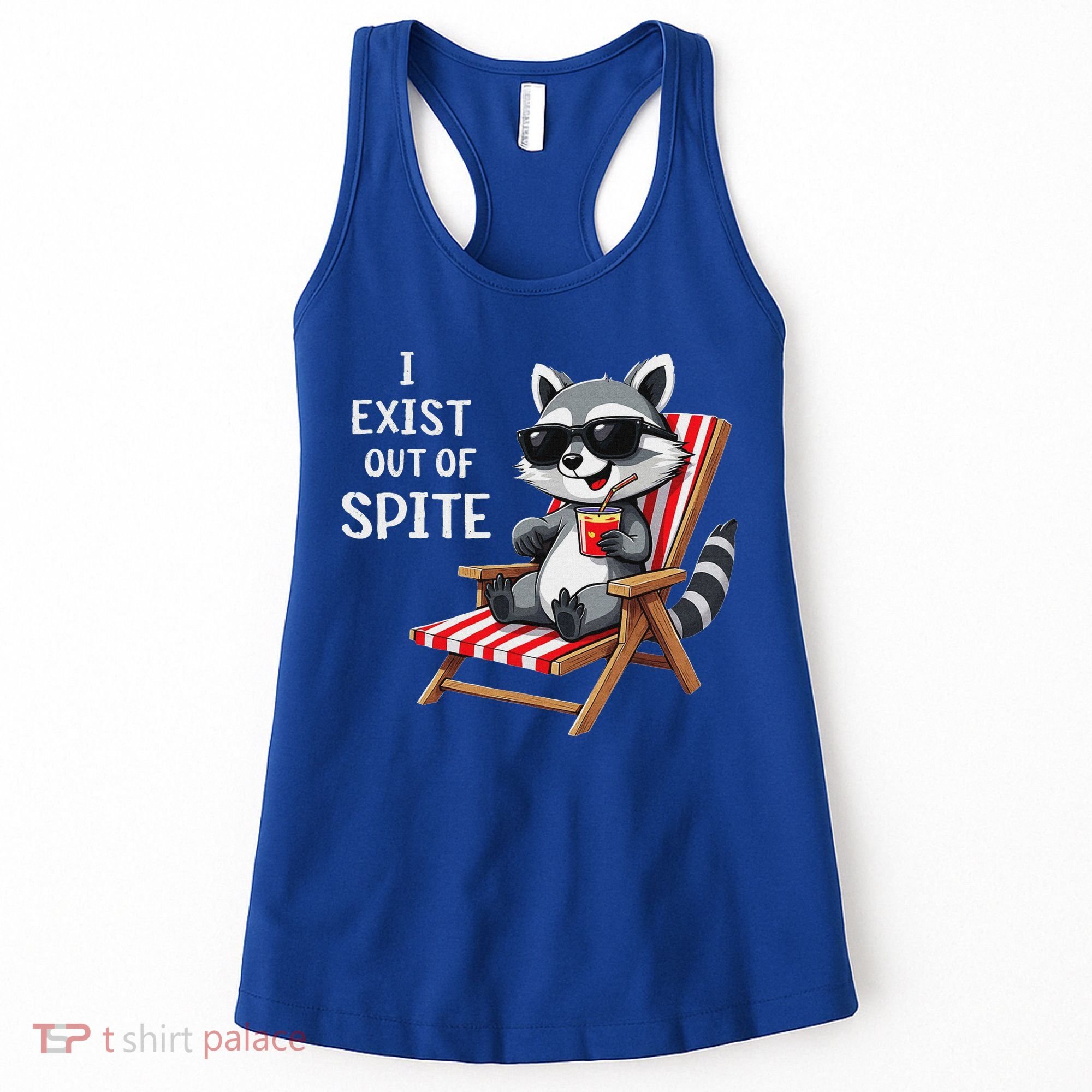I Exist Out Of Spite Raccoon Sunglasses Women's Tank Top