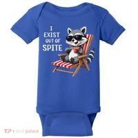 I Exist Out Of Spite Raccoon Sunglasses Baby Bodysuit thumb 0