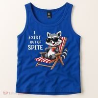I Exist Out Of Spite Raccoon Sunglasses Tank Top thumb 2
