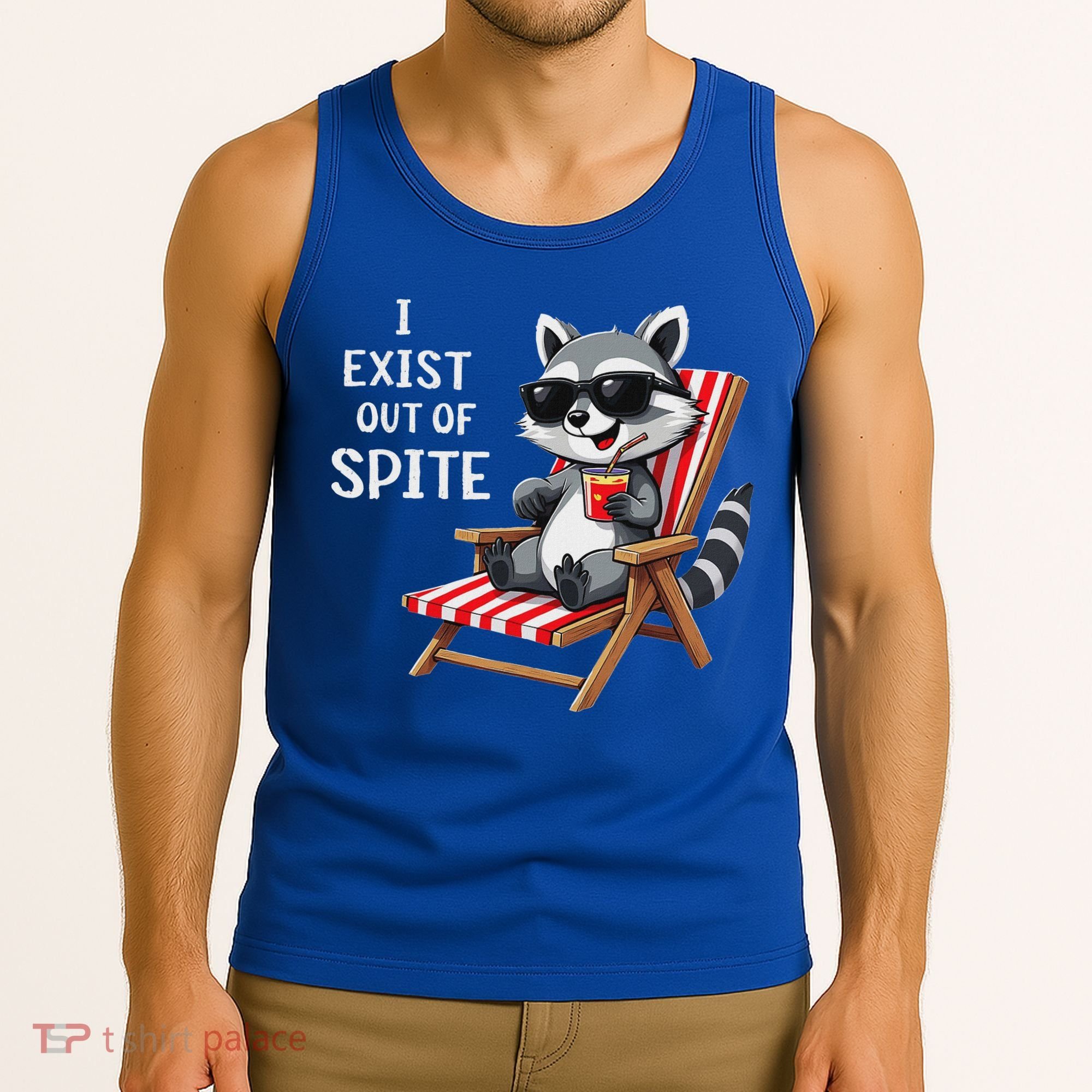 I Exist Out Of Spite Raccoon Sunglasses Tank Top