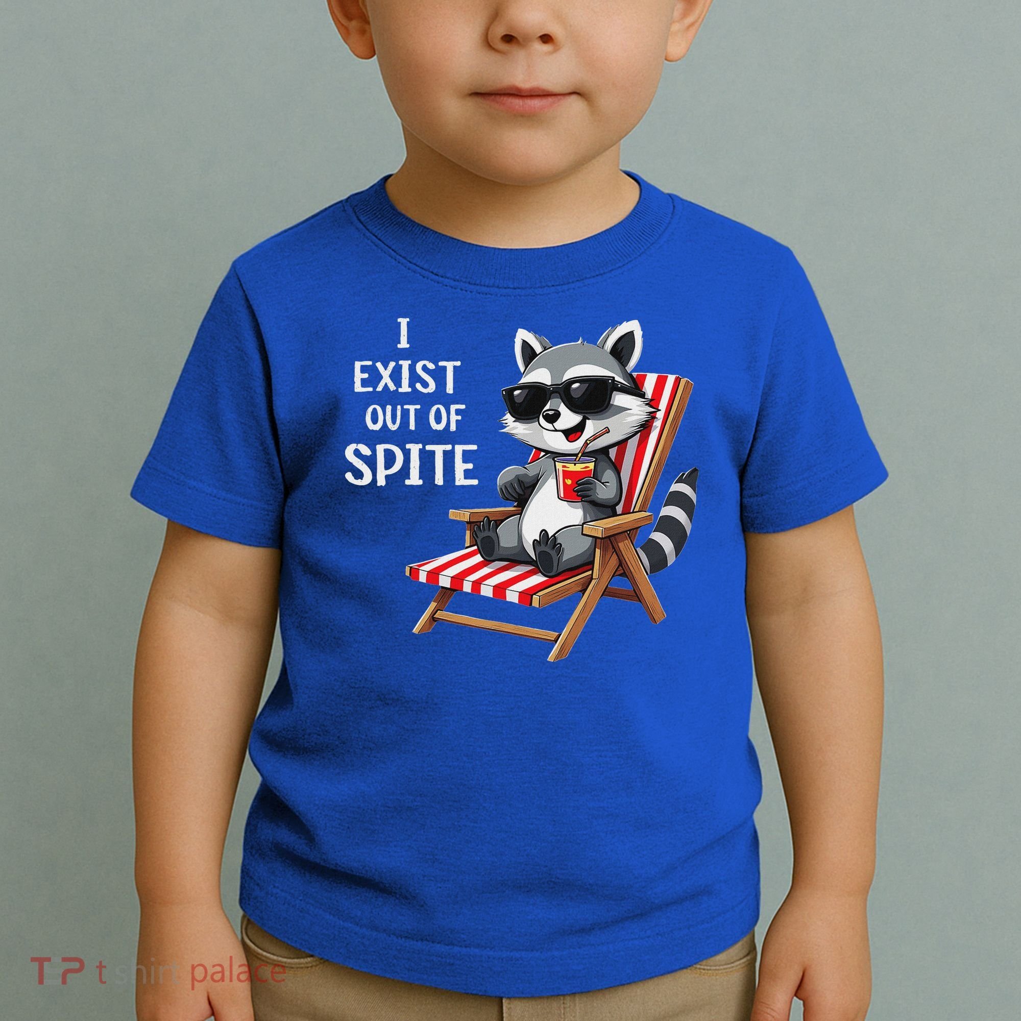 I Exist Out Of Spite Raccoon Sunglasses Toddler T-Shirt