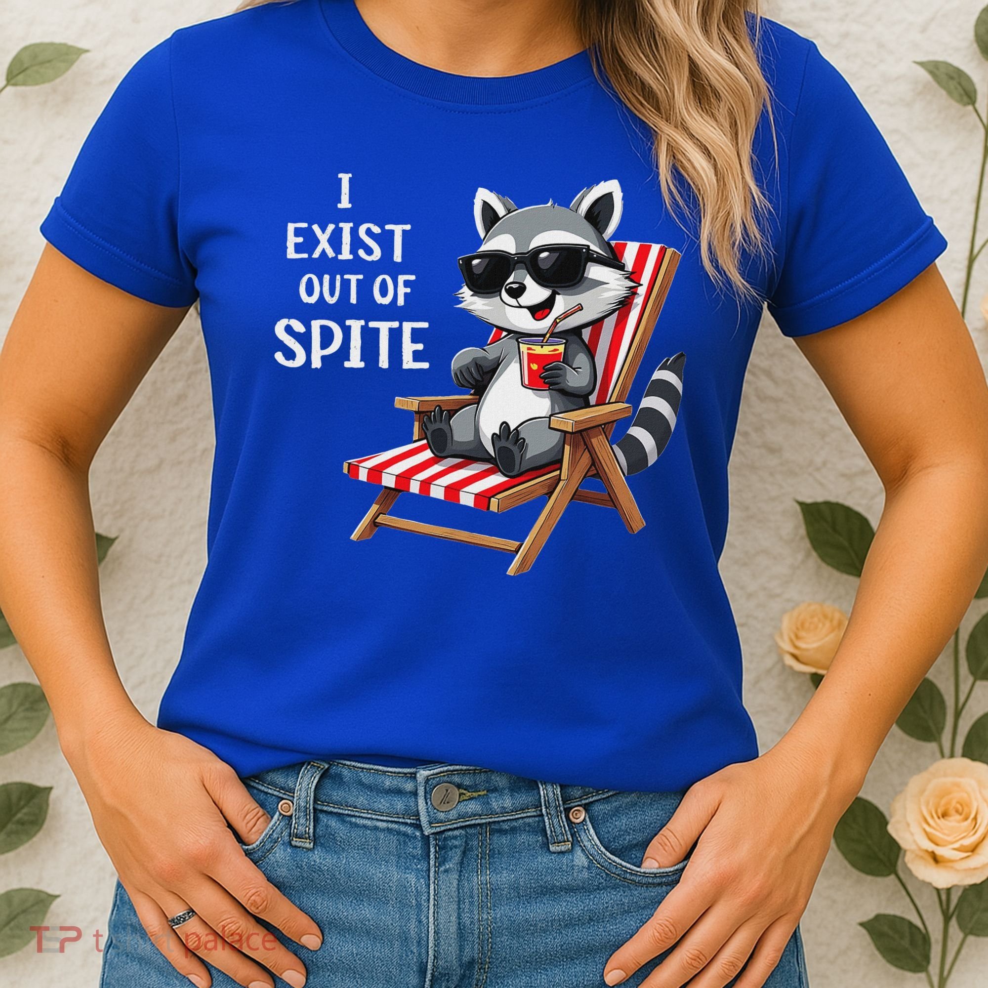 I Exist Out Of Spite Raccoon Sunglasses Women's T-Shirt