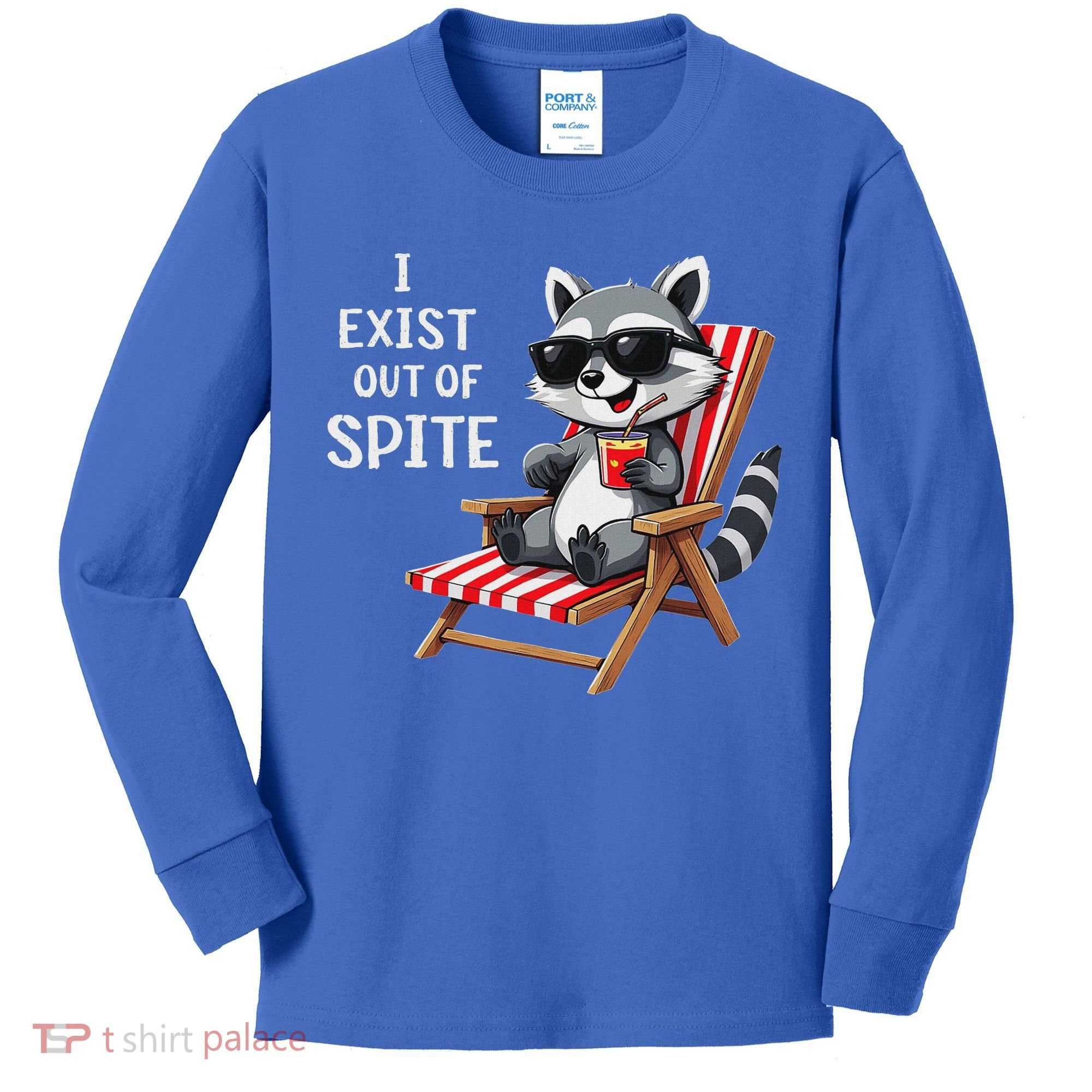 I Exist Out Of Spite Raccoon Sunglasses Kids Long Sleeve Shirt
