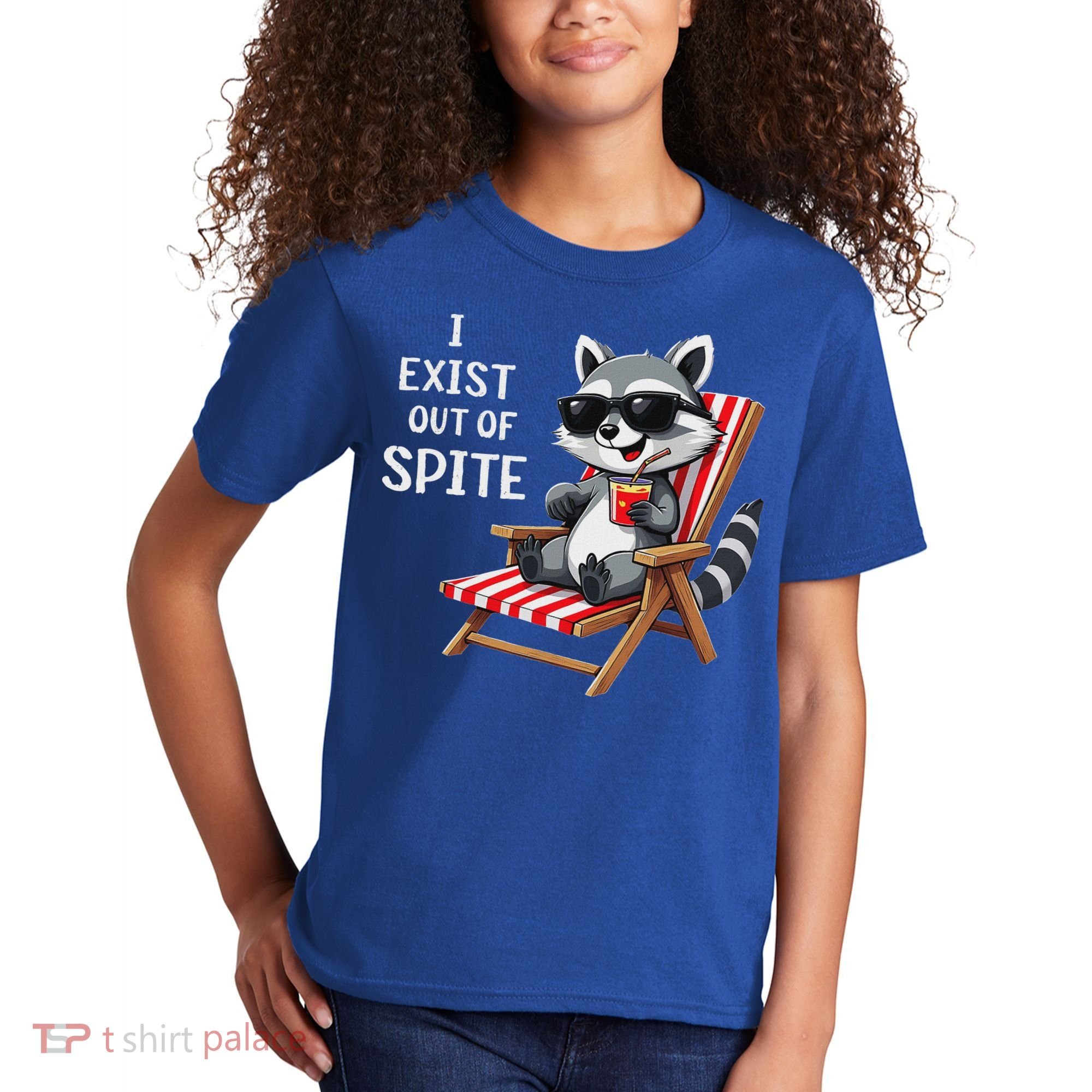 I Exist Out Of Spite Raccoon Sunglasses Kids T-Shirt