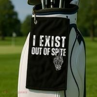 I Exist Out Of Spite Golf Towel thumb 2
