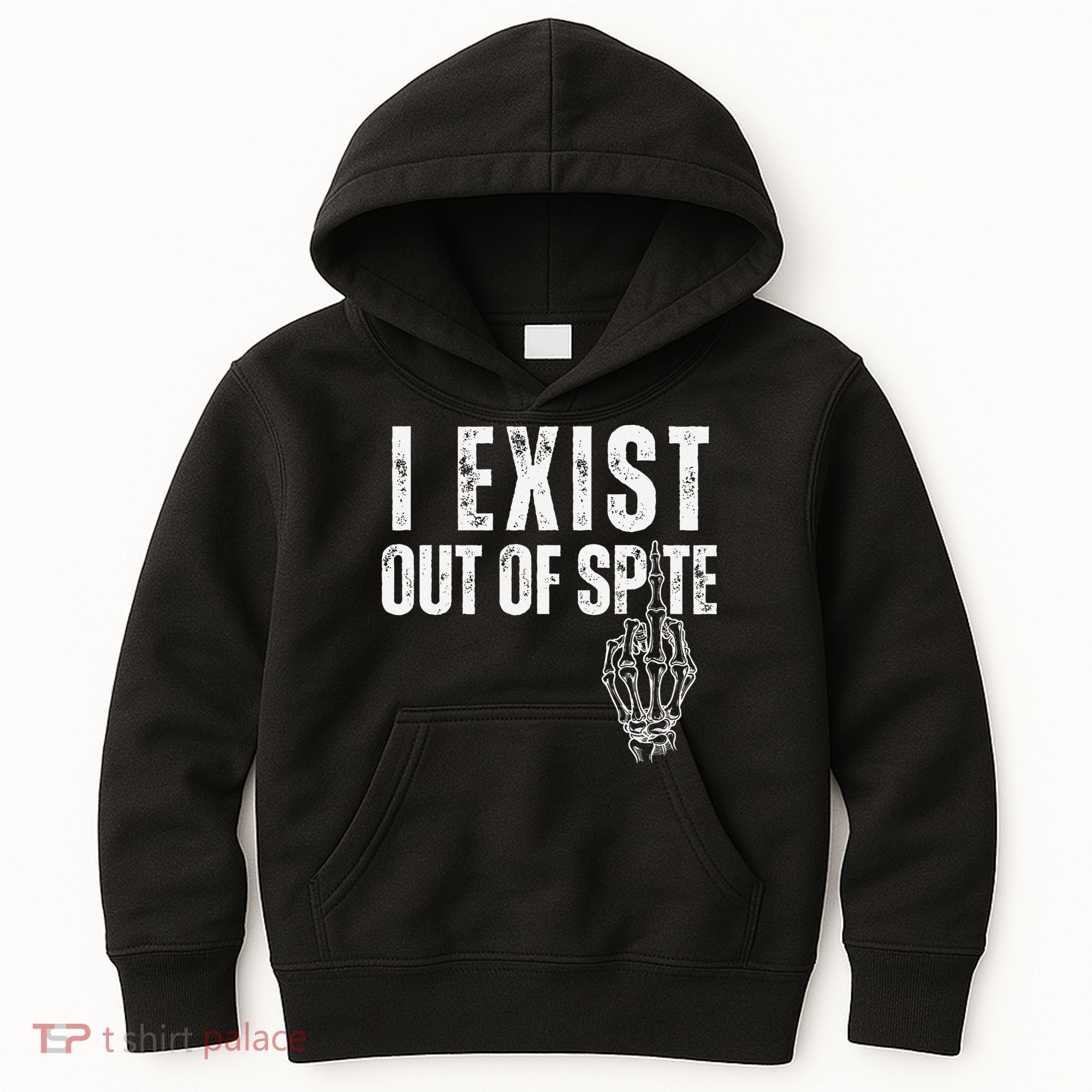 I Exist Out Of Spite Funny Dark Humor Kids Hoodie