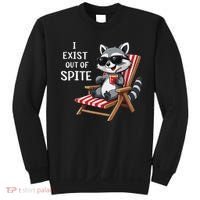 I Exist Out Of Spite Funny Raccoon Sunglasses Sweatshirt thumb 0