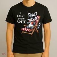I Exist Out Of Spite Funny Raccoon Sunglasses T-Shirt thumb 3