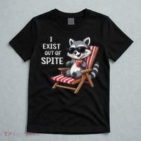 I Exist Out Of Spite Funny Raccoon Sunglasses T-Shirt thumb 5