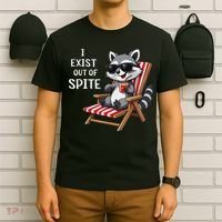 I Exist Out Of Spite Funny Raccoon Sunglasses T-Shirt thumb 6