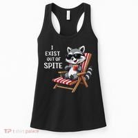 I Exist Out Of Spite Funny Raccoon Sunglasses Women's Tank Top thumb 0