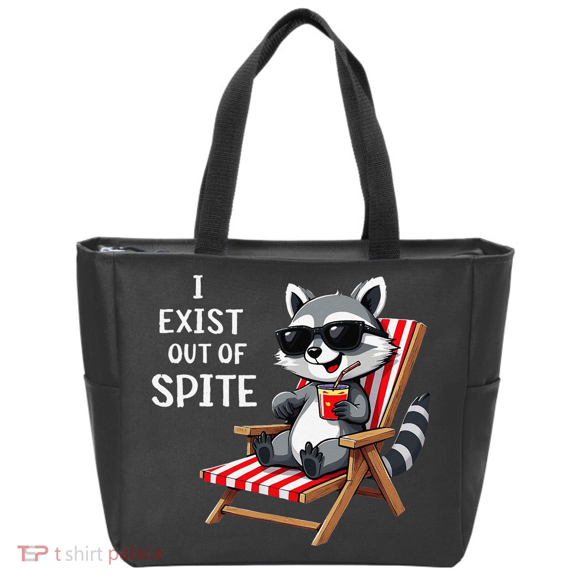 I Exist Out Of Spite Funny Raccoon Sunglasses Gift Tote Bag