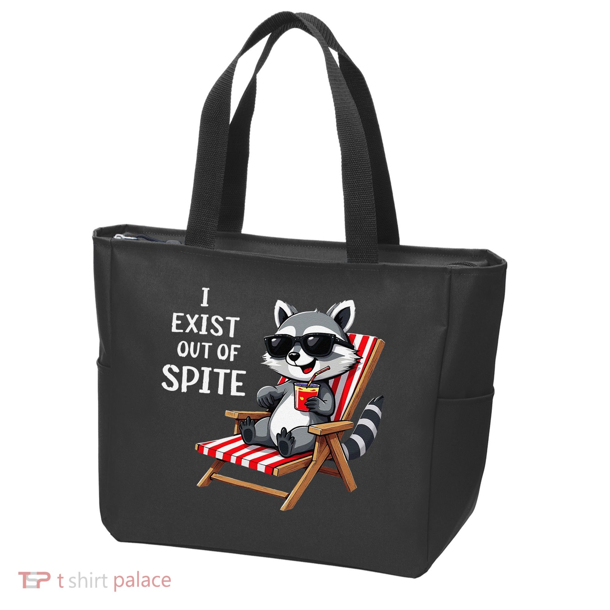 I Exist Out Of Spite Funny Raccoon Sunglasses Gift Tote Bag
