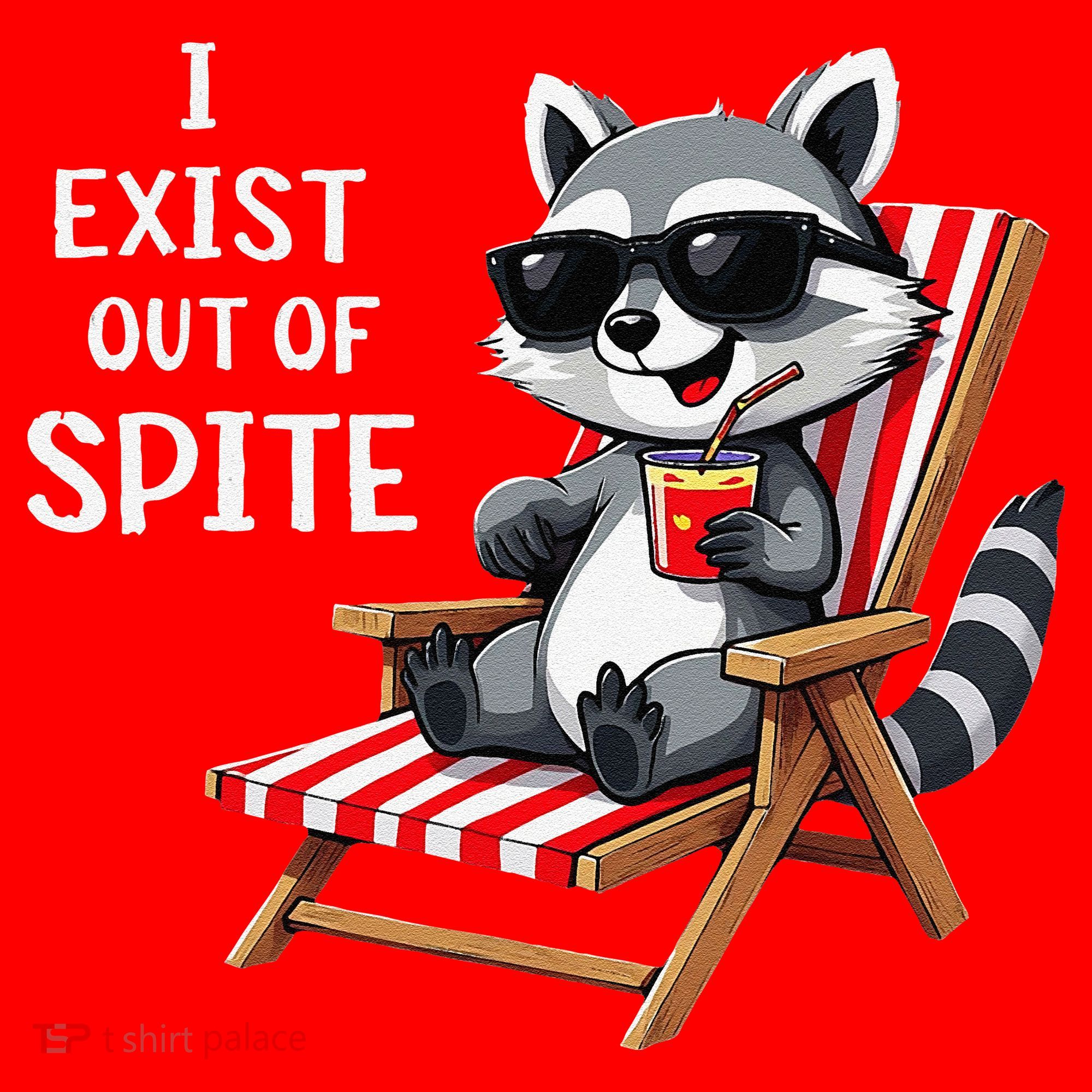 I Exist Out Of Spite Funny Raccoon Sunglasses Gift Santa Hat