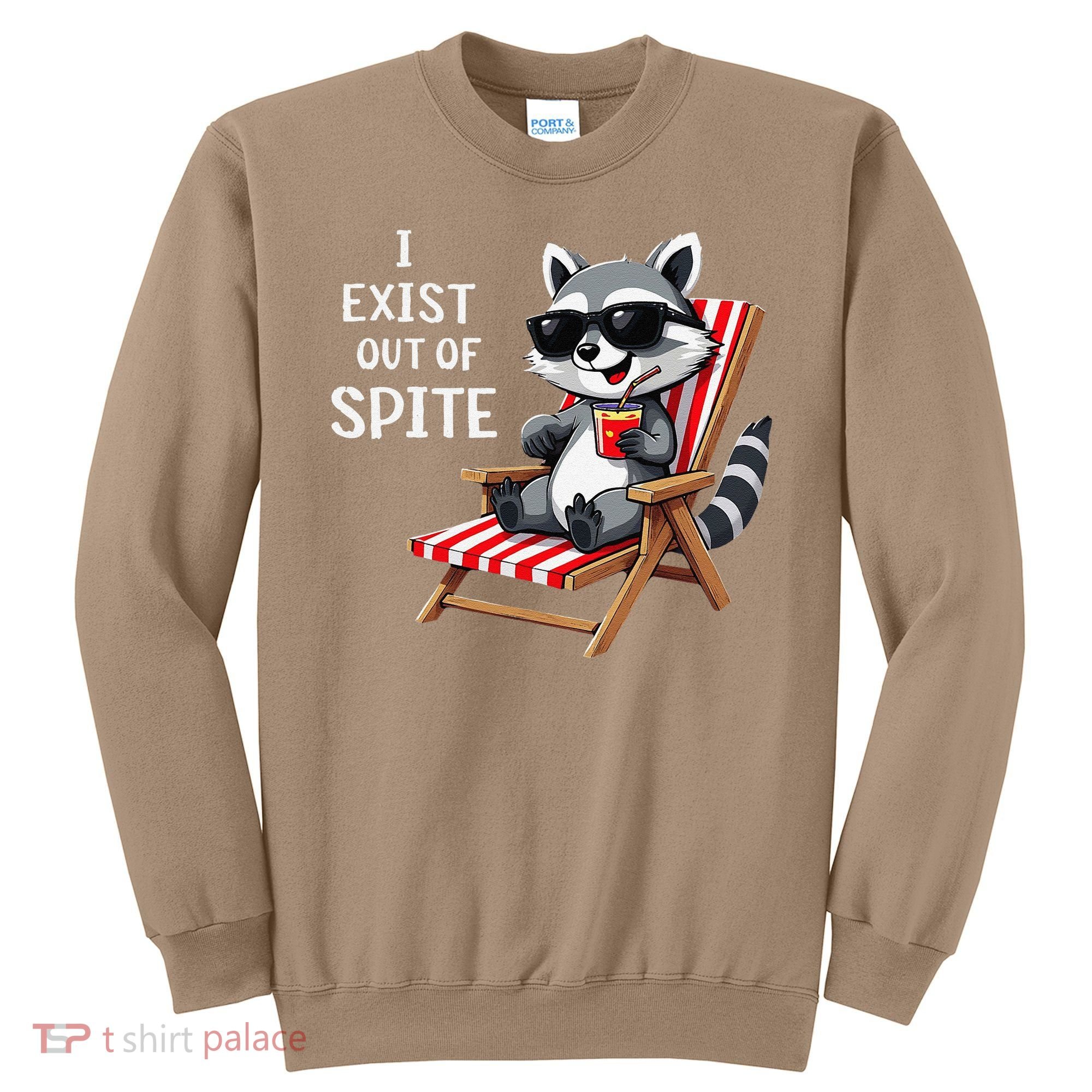 I Exist Out Of Spite Funny Raccoon Sunglasses Gift Sweatshirt