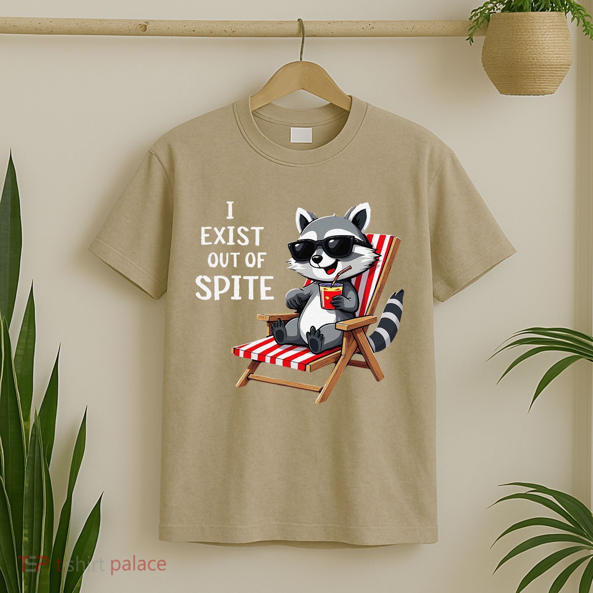 I Exist Out Of Spite Funny Raccoon Sunglasses Gift T-Shirt