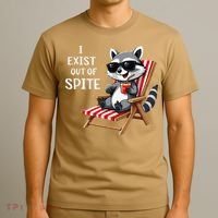 I Exist Out Of Spite Funny Raccoon Sunglasses Gift T-Shirt thumb 3