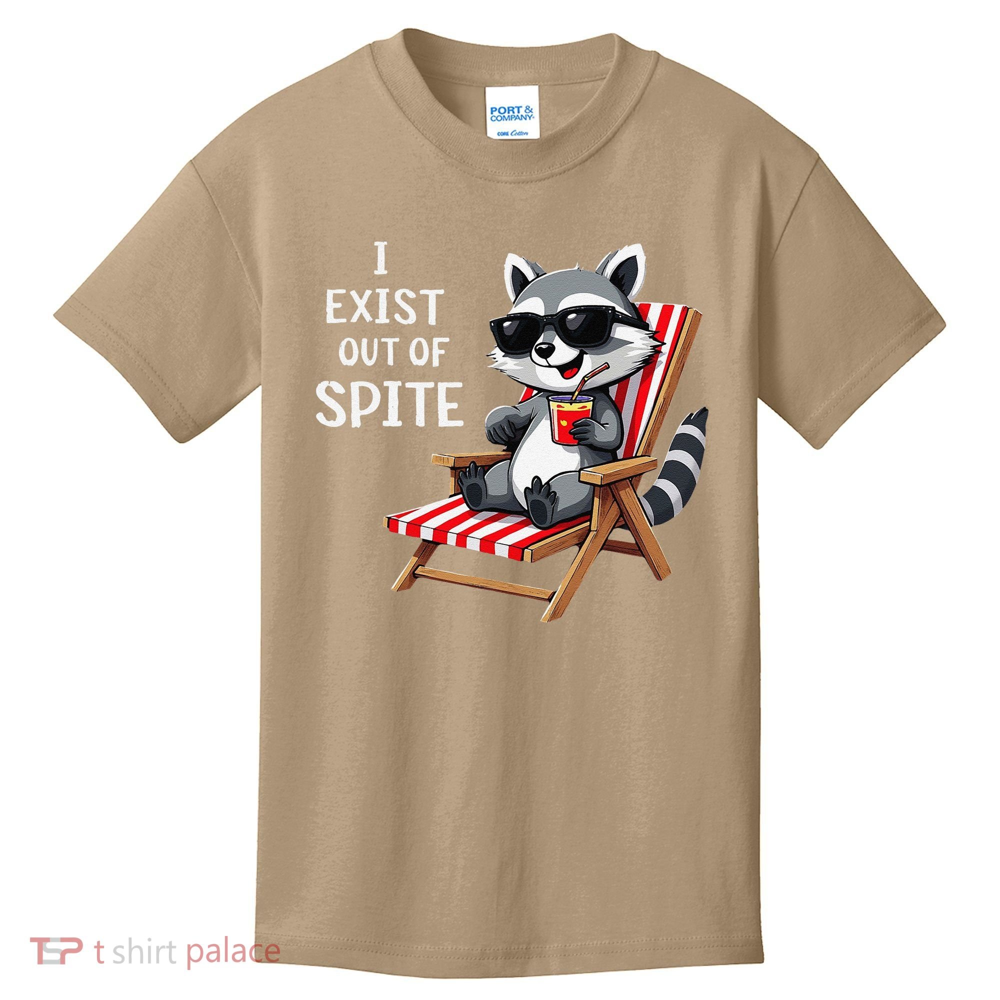 I Exist Out Of Spite Funny Raccoon Sunglasses Gift Kids T-Shirt