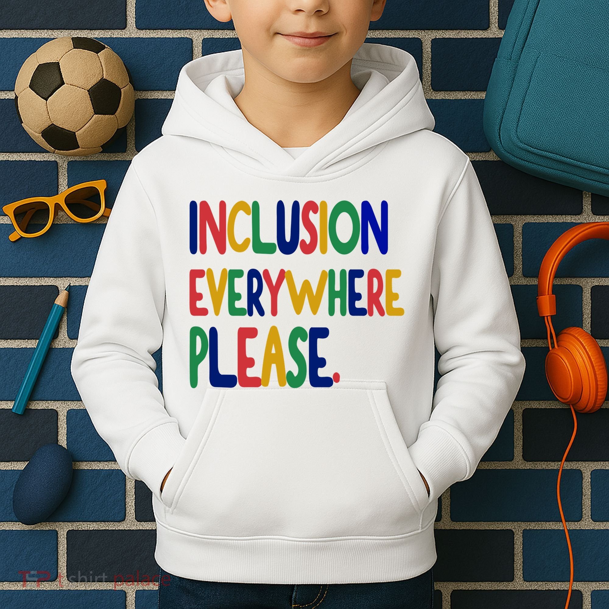 Inclusion Everywhere Please Kids Hoodie