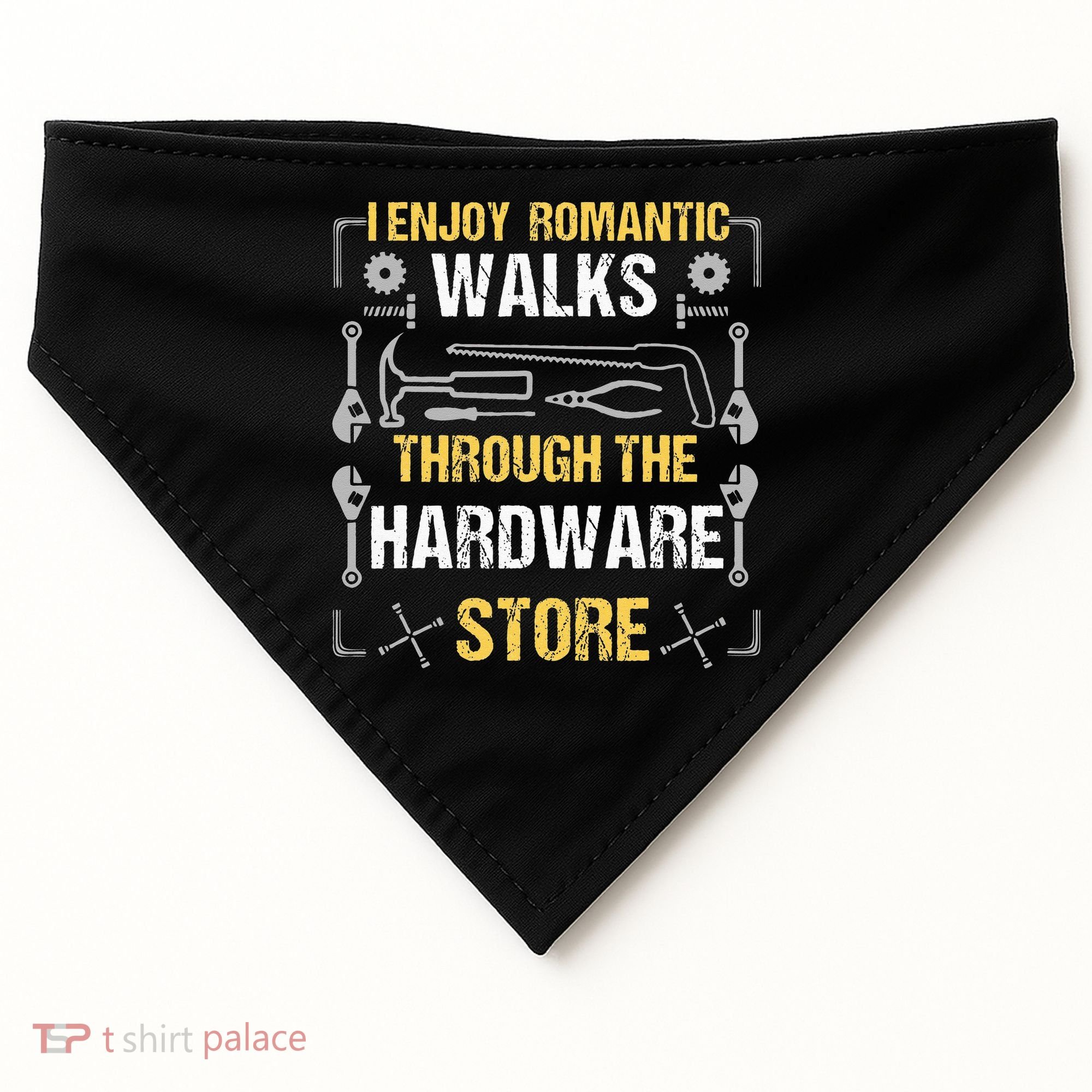 I Enjoy Romantic Walks Through The Hardware Store USA-Made Doggie Bandana