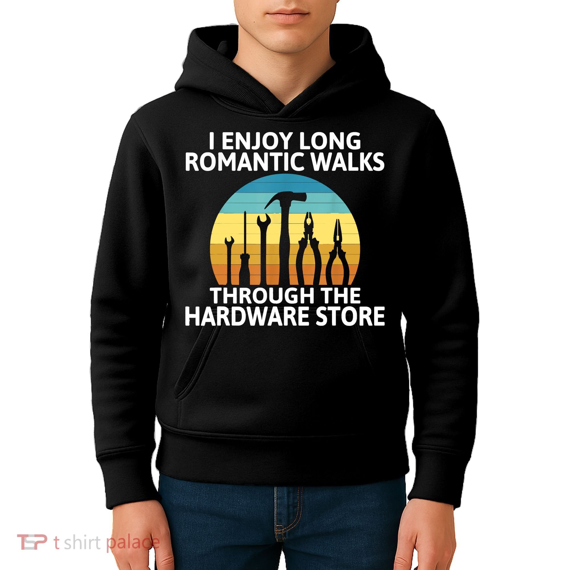 I Enjoy Romantic Walks Through The Hardware Store Craftsman Kids Hoodie