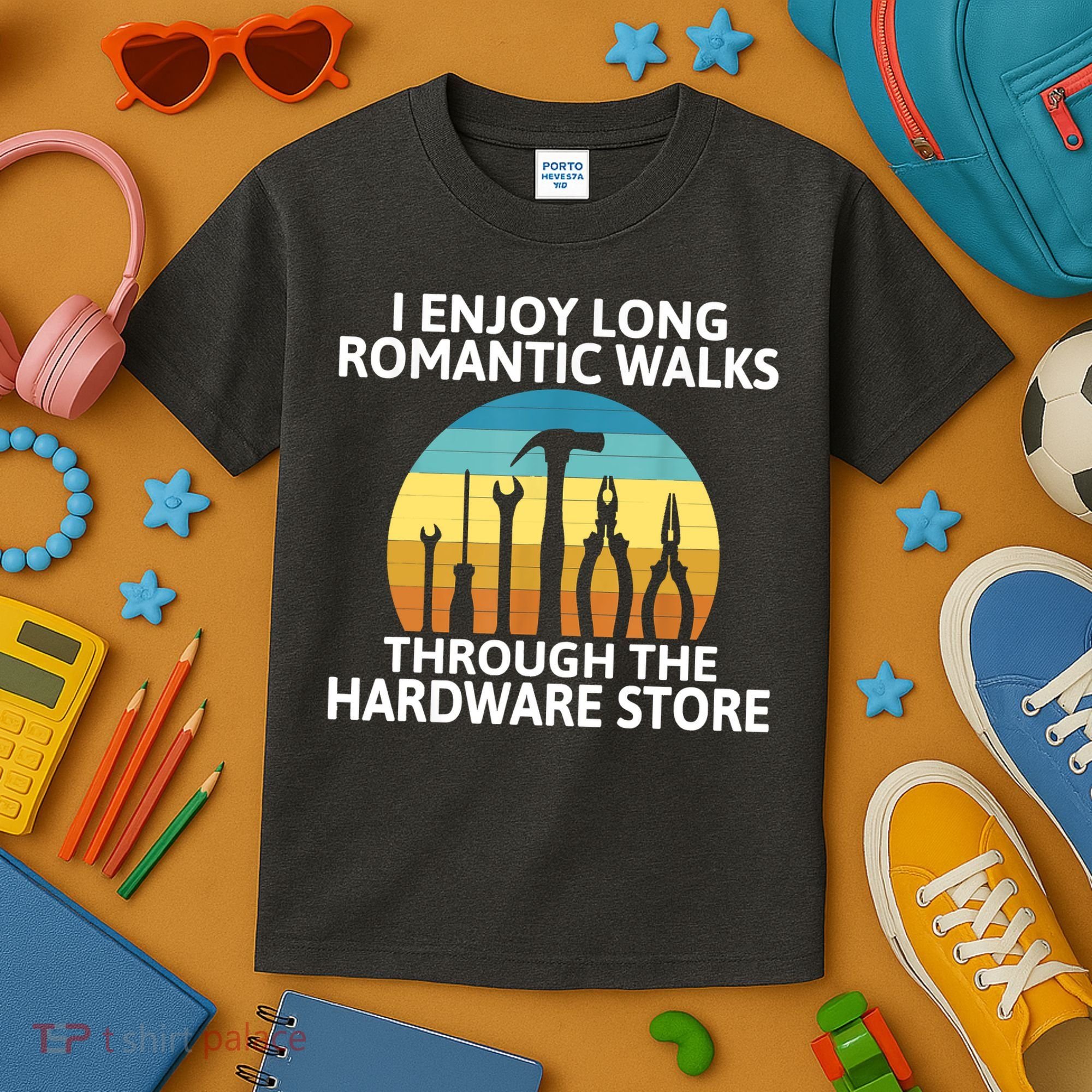 I Enjoy Romantic Walks Through The Hardware Store Craftsman Kids T-Shirt