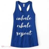 Inhale Exhale Repeat Breath Exercise Calming Yoga Quote Cool Gift Women's Tank Top thumb 0