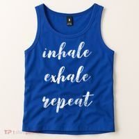 Inhale Exhale Repeat Breath Exercise Calming Yoga Quote Cool Gift Tank Top thumb 2