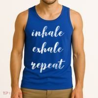 Inhale Exhale Repeat Breath Exercise Calming Yoga Quote Cool Gift Tank Top thumb 3