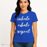 Inhale Exhale Repeat Breath Exercise Calming Yoga Quote Cool Gift Women's T-Shirt thumb 4