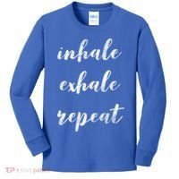 Inhale Exhale Repeat Breath Exercise Calming Yoga Quote Cool Gift Kids Long Sleeve Shirt thumb 0